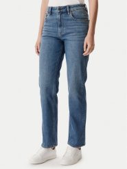 Calvin Klein Jeans Jeansy LV047F711G Granatowy Straight Fit. Niebieskie jeansy damskie Calvin Klein Jeans, bez wzorów, z bawełny. Za 409.99 zł.