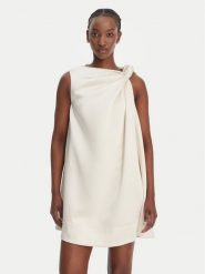 Eleh Sukienka koktajlowa SS260328 Biały Relaxed Fit. Białe sukienki damskie Eleh, bez wzorów, z syntetyku, wizytowe, bez kołnierzyka, bez ramiączek. Za 756.99 zł.