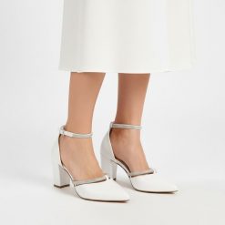 Czółenka damskie Marco Tozzi, ze skóry naturalnej na stabilnym słupku zapewniającym wygodę z paskiem wokół kostki poprawiającym dopasowanie i stabiln. Białe czółenka damskie Marco Tozzi, bez wzorów, ze skóry, bez obcasa, na słupku, bez zapięcia. Za 279.00 zł.