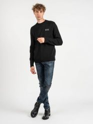 Les Hommes Sweter | LKK122-607U | Motorcycle Jumper | Mężczyzna | Czarny. Czarne swetry męskie Les Hommes, m, bez wzorów, z bawełny, bez kołnierzyka, bez ramiączek. W wyprzedaży za 809.00 zł.
