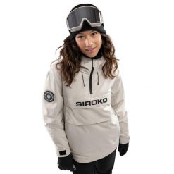 Kurtka snowboardowa damska W6-W Eriz. Brązowe kurtki sportowe damskie SIROKO, bez wzorów, bez ramiączek, bez kaptura, snowboardowy. Za 886.00 zł.