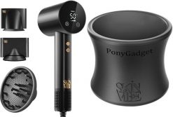 Suszarka SkinVibe SkinVibe Libra AirLoom (SV-002BK) + SkinVibe PonyGadget - Guma do włosów, czarna (SV-004BK). Czarne suszarki do włosów SkinVibe. Za 499.00 zł.