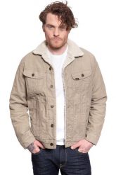 KURTKA ZIMOWA LEE SHERPA JACKET BEIGE L87AQM97 112122866. Brązowe kurtki męskie Lee, na zimę, l, bez wzorów, z bawełny, eleganckie, bez kaptura. Za 329.99 zł.