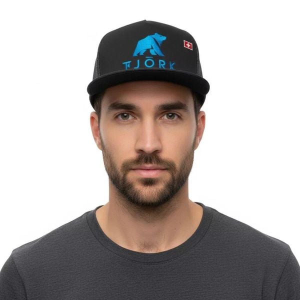 Czapka Trucker Fjork. Niebieskie czapki damskie FJORK MERINO, na lato, bez wzorów, z bawełny, eleganckie. Za 209.00 zł.