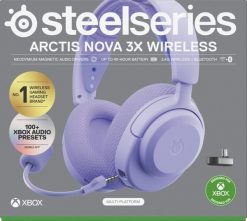 Steelseries Arctis Nova 3X Zestaw słuchawkowy Bezprzewodowy Opaska na głowę Muzyka/dzień powszedni Bluetooth Lawenda. Słuchawki bezprzewodowe STEELSERIES. Za 491.99 zł.