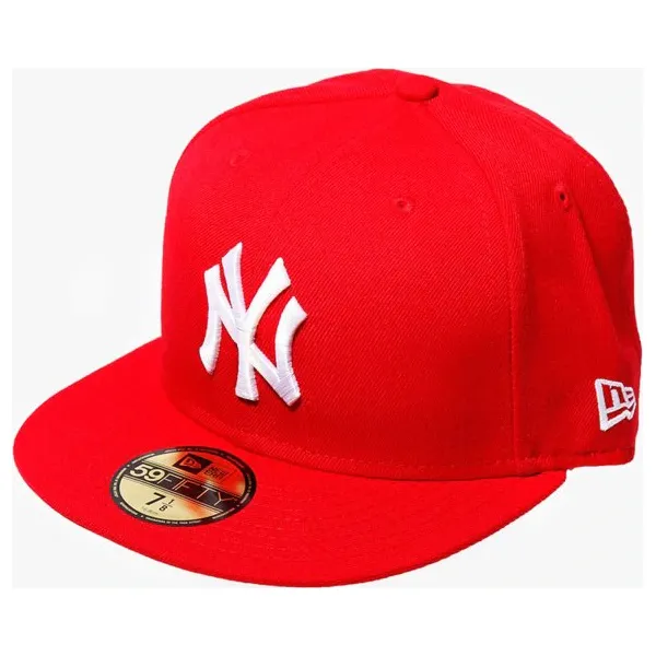 New Era Czapka Mlb Basic Ny Yankees , czerwony, rozmiar 7 1/2. Czerwone czapki damskie New Era, bez wzorów, z materiału, klasyczne. W wyprzedaży za 129.99 zł.