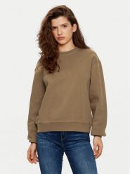 Tommy Hilfiger Bluza WW0WW41246 Brązowy Relaxed Fit. Brązowe bluzy damskie Tommy Hilfiger, l, bez wzorów, z bawełny, bez ramiączek, bez kaptura. Za 315.99 zł.