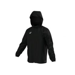 Kurtka wiatrówka piłkarska Kipsta Essential Club 50. Czarne kurtki męskie KIPSTA, l, bez wzorów, z materiału, sportowe, bez kaptura. Za 69.99 zł.