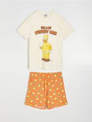 Bawełniana piżama dwuczęściowa The Simpson - wielobarwny. Piżamy męskie Sinsay, l, bez wzorów, z bawełny, bez kołnierzyka, bez ramiączek. Za 45.99 zł.