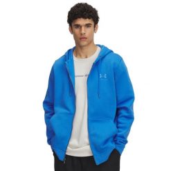 Bluza z kapturem i zamkiem błyskawicznym Under Armour Icon Fleece. Niebieskie bluzy sportowe męskie Under Armour, bez wzorów, z kapturem, na fitness i siłownię. Za 330.50 zł.