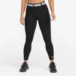 Legginsy treningowe damskie PUMA Train Strong HW Tight. Czarne legginsy damskie Puma, bez wzorów, z elastanu. Za 89.00 zł.