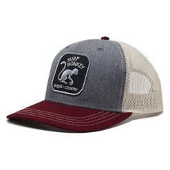 Czapka trucker - 6 paneli / Dorośli / Jeden rozmiar (Bordowy/Beżowy). Brązowe czapki damskie SURF MONKEY, z aplikacjami, z bawełny, sportowe. Za 159.95 zł.