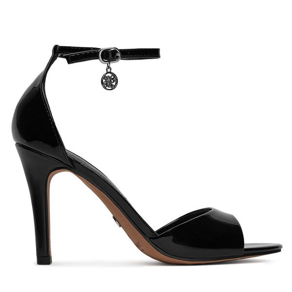 Sandały Nine West. Czarne sandały damskie Nine West, bez wzorów, bez obcasa, na szpilce, bez zapięcia. Za 229.99 zł.