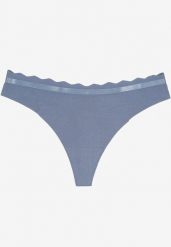 Niebieskie Prążkowane Majtki Stringi z Bawełny Tesivia. Niebieskie majtki damskie Renee, z bawełny. Za 4.99 zł.