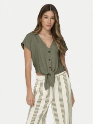 ONLY Koszula Siesta 15322270 Zielony Regular Fit. Zielone koszule damskie ONLY, xl, bez wzorów, z wiskozy, bez kołnierzyka, bez ramiączek. Za 79.99 zł.