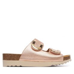 Klapki Scholl. Czerwone klapki damskie Scholl, bez wzorów, bez obcasa, bez zapięcia. Za 389.99 zł.