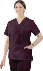 Visent BLUZA MEDYCZNA DAMSKA BLUZA LEKARSKA śliwka S. Bluzy damskie Visent, s, bez wzorów, bez ramiączek, bez kaptura. Za 59.99 zł.
