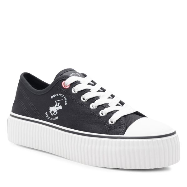 Trampki Beverly Hills Polo Club. Czarne trampki i tenisówki damskie Beverly Hills Polo Club, bez wzorów, bez zapięcia. Za 149.99 zł.