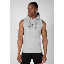 Lincoln Bluza z kapturem bez rękawów - Szary. Szare bluzy męskie GORILLA WEAR, xl, bez wzorów, z kapturem, na fitness i siłownię. Za 212.00 zł.