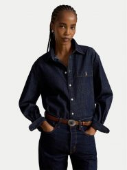 Polo Ralph Lauren Koszula jeansowa 211B17136001 Granatowy Regular Fit. Niebieskie koszule damskie Polo Ralph Lauren, s, bez wzorów, z bawełny, bez kołnierzyka, bez ramiączek. Za 1,199.00 zł.