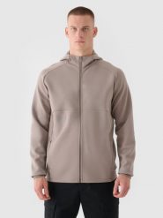 4F Bluza dresowa rozpinana z kapturem męska 4F x Robert Lewandowski - beżowa L. Brązowe bluzy sportowe męskie 4F, l, z aplikacjami, z bawełny, z kapturem. W wyprzedaży za 169.99 zł.