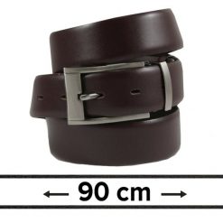 Pasek do Spodni Męski, Ciemny Brązowy 90cm, Skórzany, Elegancki, Możliwość Skrócenia -ZET. Brązowe paski męskie Zet, ze skóry, eleganckie. Za 89.00 zł.