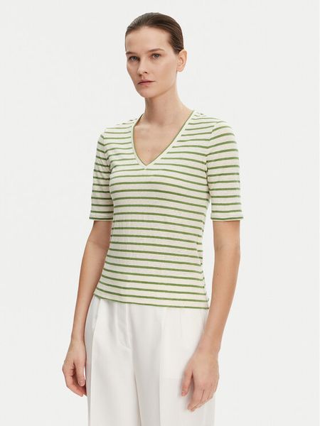 Weekend Max Mara T-Shirt Opzione 2515941012 Zielony Regular Fit. Zielone t-shirty damskie Weekend Max Mara, s, bez wzorów, ze lnu, bez kołnierzyka, bez ramiączek. Za 289.99 zł.