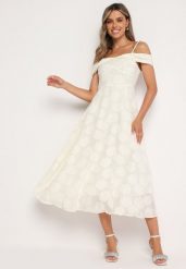 Jasnobeżowa Rozkloszowana Sukienka na Regulowanych Ramiączkach o Taliowanym Kroju Umadea. Brązowe sukienki damskie Born2be, m, bez wzorów, eleganckie, bez kołnierzyka, bez ramiączek, midi, rozkloszowane. Za 189.99 zł.