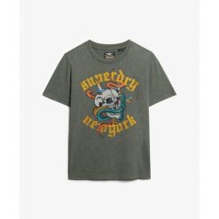 Damska koszulka na co dzień Superdry Neo Trad Tattoo. Zielone koszulki sportowe damskie Superdry, bez wzorów, bez ramiączek. Za 146.90 zł.