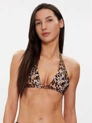 Guess Góra od bikini E4GJ21 MC04R Brązowy. Brązowe bikini Guess, z aplikacjami, z syntetyku. Za 399.99 zł.
