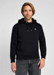 LEE MĘSKA BLUZA PLAIN HOODIE UNIONALL BLACK 112355735 L80Y015104. Czarne bluzy męskie Lee, l, bez wzorów, bez kaptura. Za 159.99 zł.