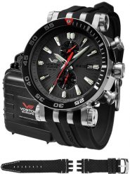 Zegarek męski Vostok Europe VK61-575A588S czarny. Czarne zegarki męskie Vostok Europe, bez wzorów. Za 5,733.89 zł.