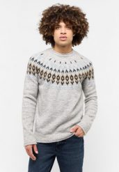 MUSTANG Bloomfield MĘSKI SWETER KLASYCZNY Mid Grey Mélange 1015482 4140. Szare swetry męskie Mustang, l, bez wzorów, klasyczne, bez kołnierzyka, bez ramiączek. Za 219.99 zł.