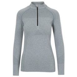Trespass Pelina Zip - Aktywny damski top w kolorze turkusowym Mist. Zielone koszulki sportowe damskie Trespass, bez wzorów, bez ramiączek, do jazdy konnej. Za 240.99 zł.