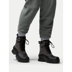 Trekkingi Columbia. Czarne botki męskie Columbia, bez wzorów, sportowe, bez obcasa, bez zapięcia. Za 569.99 zł.