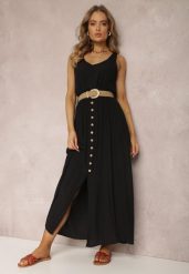 Czarna Sukienka Loraeshell. Czarne sukienki damskie Renee, l, bez wzorów, bez kołnierzyka, bez ramiączek, maxi. Za 74.99 zł.