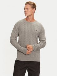 Tommy Hilfiger Sweter MW0MW33132 Szary Regular Fit. Szare swetry męskie Tommy Hilfiger, m, bez wzorów, z bawełny, bez kołnierzyka, bez ramiączek. Za 649.99 zł.