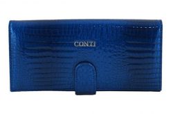 Portfel skórzany CONTI granatowy 515-A-4. Niebieskie portfele damskie CONTI, z lakierowanej skóry. Za 169.99 zł.