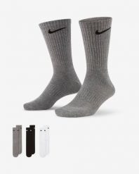 Skarpety unisex U NK EVERYDAY LTWT CREW 3PR. Czarne skarpetki damskie Nike, bez wzorów, z bawełny. Za 64.99 zł.