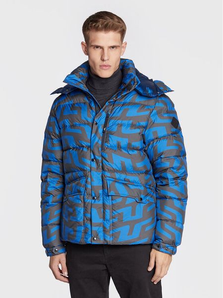 J.Lindeberg Kurtka puchowa Sphere Print AMOW06668 Granatowy Regular Fit. Niebieskie kurtki męskie J.LINDEBERG, l, bez wzorów, z puchu, bez kaptura. Za 1,539.00 zł.