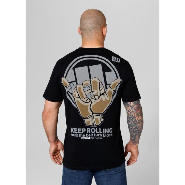 Koszulka sportowa z krótkim rękawem Pitbull West Coast Keep Rolling. Czarne koszulki sportowe męskie PITBULL, m, bez wzorów, bez ramiączek. Za 119.00 zł.