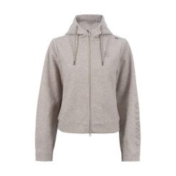 Bluza damska z kapturem Cavallo Rabi. Brązowe bluzy damskie CAVALLO, bez wzorów, sportowe, bez ramiączek, z kapturem. Za 271.50 zł.