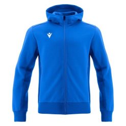 Bluza z kapturem z pełnym zamkiem błyskawicznym Macron Trumpet. Niebieskie bluzy damskie Macron, xl, bez wzorów, z gumy, wakacyjne, bez ramiączek, z kapturem. Za 364.50 zł.