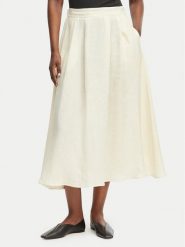 Marella Spódnica trapezowa Biada 2615101082 Écru Regular Fit. Białe spódnice damskie Marella, bez wzorów, ze lnu, trapezowe. Za 689.99 zł.