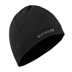 Czapka do biegania Kiprun seamless. Czarne czapki damskie KIPRUN, bez wzorów, z materiału, sportowe. Za 29.99 zł.