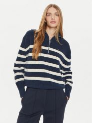 Tommy Hilfiger Sweter WW0WW42141 Granatowy Relaxed Fit. Niebieskie swetry nierozpinane damskie Tommy Hilfiger, xxl, bez wzorów, z bawełny, bez kołnierzyka, bez ramiączek. Za 559.99 zł.