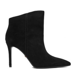 Botki GINO ROSSI. Czarne botki damskie Gino Rossi, bez wzorów, bez obcasa, na szpilce, bez zapięcia. Za 379.99 zł.