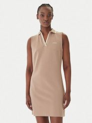 Guess Sukienka codzienna V6GK02 K2928 Beżowy Regular Fit. Brązowe sukienki damskie Guess, na co dzień, s, z aplikacjami, z syntetyku, bez kołnierzyka, bez ramiączek, proste. Za 344.99 zł.