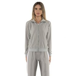 Bluza z zamek błyskawiczny na outdoor na co dzień. Zielone bluzy damskie LEONE 1947 APPAREL, bez wzorów, z bawełny, sportowe, bez ramiączek, bez kaptura. W wyprzedaży za 134.57 zł.