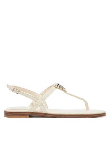 Guess Sandały FLJRA4 PAF21 Écru. Sandały damskie Guess, z aplikacjami, ze skóry, bez obcasa, na płaskiej podeszwie, bez zapięcia. Za 269.99 zł.